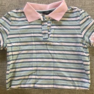 Forever 21 cropped collared stripped shirt